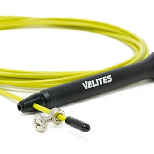 Velites - Fire 2.0 Official CrossFit® Games Jump Rope - Carry bag included - Single and double unders jumps - color: Black, size: Cable Amarillo 2 mm