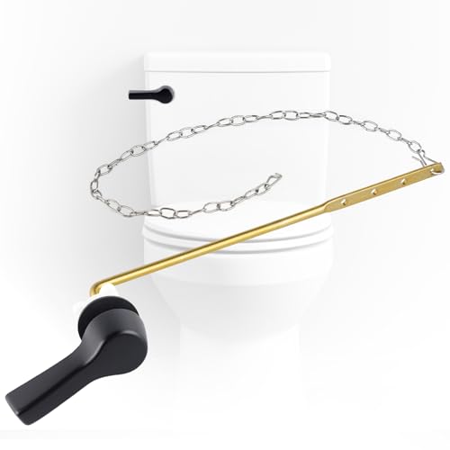 Universal Black Metal Toilet Handle Replacement, Solid Brass, Front Mount | Toilet Flush Handle Lever with Adjustable Stainless Steel Chain, Compatible with Kohler, American Standard, TOTO, Mansfield - color: Matte Black, style: Front Mount Design