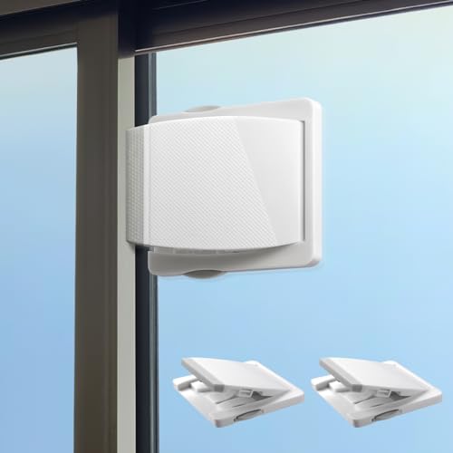 Sliding Door Lock, 2 Pack Safety Sliding Glass Door Lock for Sliding Glass Doors, Sliding Windows, Sliding Closet, etc. Adhesive Installation, Provides More Security for Your Family and Pets - size: 2 Pack