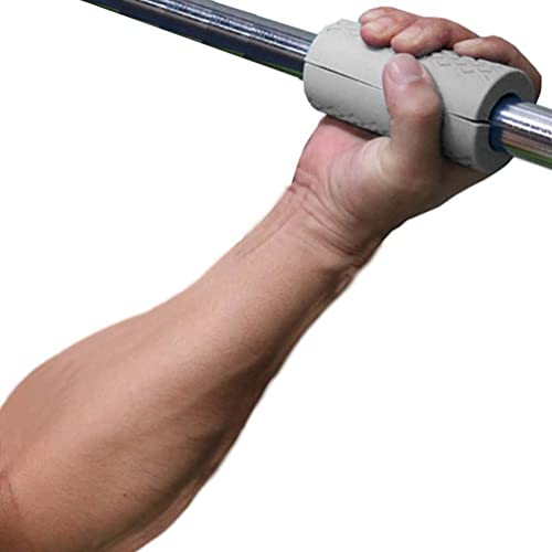 Barbell Grips - Thick Dumbbell Grips Arm Blaster Adapter with High-Density Silicone Rubber, Bar Grips for Weightlifting Muscle Growth Rapidly and Hands Stress Relieve - color: Gray