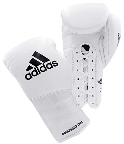 adidas Speed 500 Pro Boxing Gloves – Genuine Leather Training Gloves for Men & Women, Lace-Up Heavy Bag & Kickboxing Gloves - color: BLACK/GOLD/SILVER, size: 12 oz