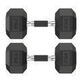 HANDBODE Rubber Encased Hex Dumbbell Pair, 2.5-65 lb | Non-Slip Handle Design for Secure & Comfortable Grip, Hand Weights for Strength Training, Fitness & Home Gym - size: 27.5 lb, Pair, style: Comfort Grip