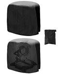 QWORK Dustproof Miter Saw Cover, 2 Pack Waterproof Covers, 210D Oxford Cloth with Bottom Drawcord Fits Most Miter Saws, Planers, Machine Tools, Black
