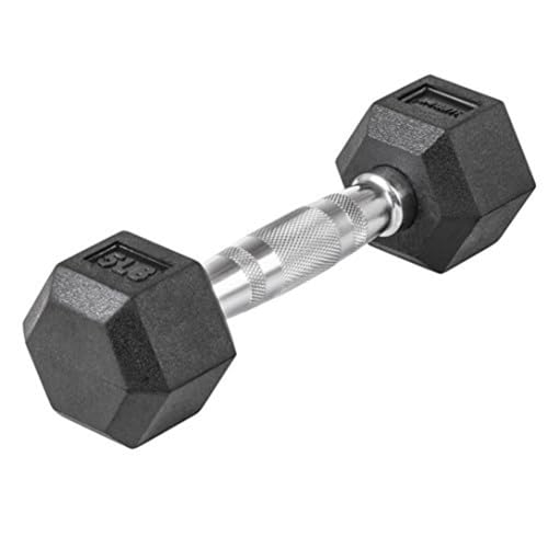 Lifeline Fitness Hex Dumbbells, Rubber Wrapped Hex Dumbbells, Premium Quality, Ergonomic Knurled Handle, Dumb Bells for Exercise, Home Gym Exercise Weights - style: 5 lb