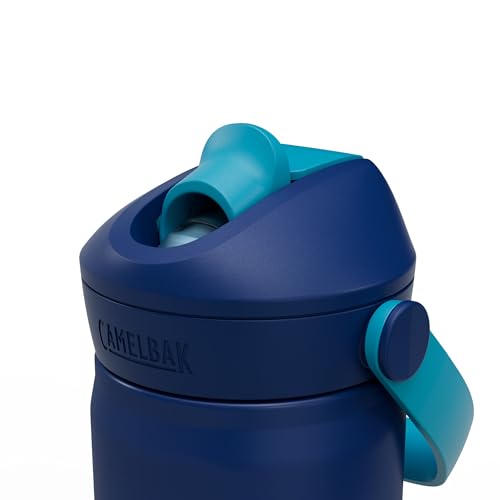 CamelBak Thrive Flip Straw Kids Insulated Stainless Steel Water Bottle with Bite Valve, Spill Resistant Easy Sip Design for School and Play, 12oz, Blue Haze - color: Blue Haze