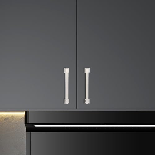 10 Pack 5 inch Brushed Satin Nickel Kitchen Cabinet Handles Cabinet Pulls Sliver Drawer Pulls Kitchen Cabinet Hardware Handles Dresser Handles - color: Brushed Satin Nickel, size: 5" Hole Center（128mm）