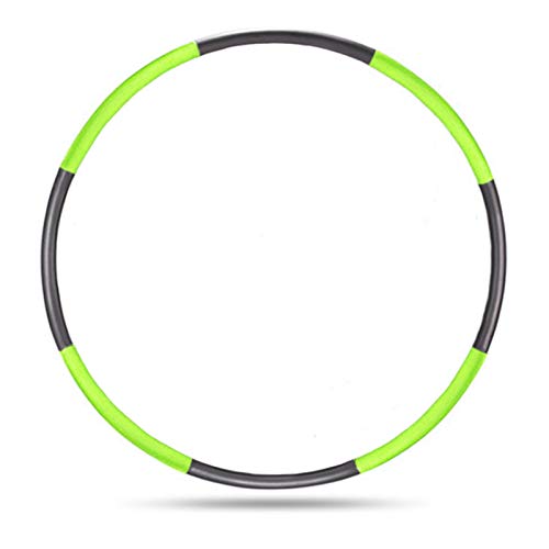 Auoxer Fitness Exercise Weighted hoops, Lose Weight Fast by Fun Way to Workout, Fat Burning Healthy Model Sports Life, Detachable and Size Adjustable Design - color: green