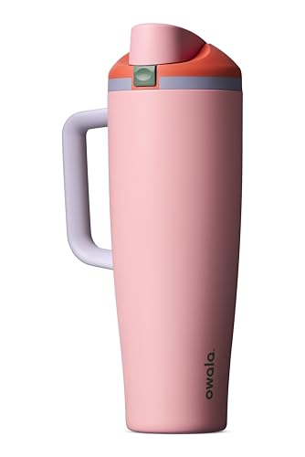 Owala FreeSip Tumbler Stainless Steel Water Bottle 40 oz Sugar High | Triple-Layer Insulation | Leak-Proof Lid with Push-Button | Double Threaded Lid for Left and Right-Handed Drinking - color: Sugar High, size: 40 Ounces