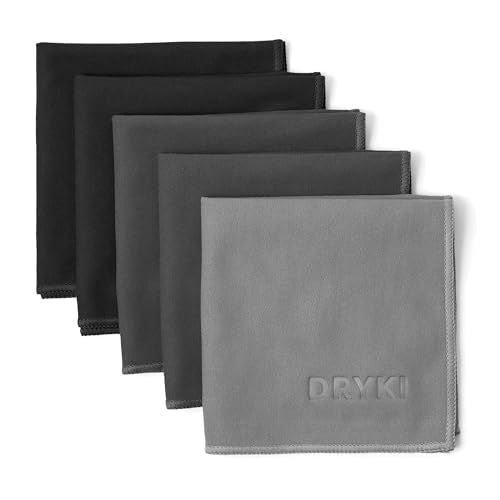 DRYKI Pocket-Sized Sweat Towels - The Original Sweat Absorbing Handkerchiefs - Quick-Dry Microfiber Sweat Rags for Face, Hands, & Body - Men & Women - Gym, Sports, and Work (Greyscale: 5 Pack) - color: *Greyscale