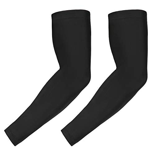 HDE Arm Compression Sleeves for Kids Basketball Shooting Sleeve Youth Sports Cooling Sun Protection Football Baseball 1 Pair - color: Black, size: Youth Large