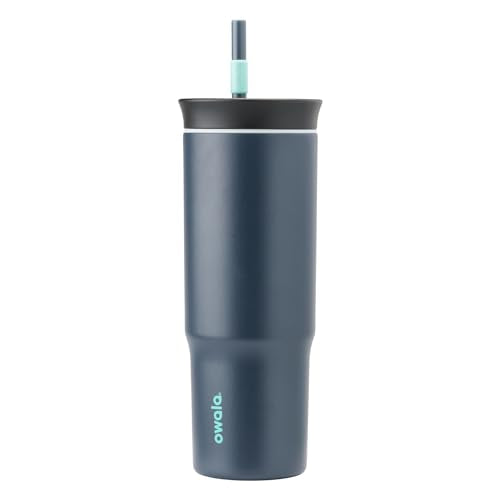 Owala Tumbler Stainless Steel Water Bottle 24 oz Foggy Tide | 2-in-1 Sip-or-Swig Lid | Splash-Resistant Lid | Reusable Straw | Cup Holder Friendly | Right & Left Hand Friendly - color: Foggy Tide, size: 24 Ounces (Pack of 1)