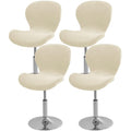 Gollense Bar Stool Covers with Backs, Set of 4 Stretch Jacquard Barstool Seat Covers, Washable Swivel Pub Counter Height Chair Slipcover Protector for Home Kitchen Cafe (Velvet-Beige) - color: Velvet-beige