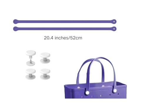 Replacement Straps for S/M Rubber Beach Bag, Replacement Handles with 4 Snaps, EVA Bag Strap Replacement - color: Purple