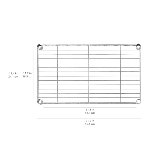Amazon Basics 4-Shelf Adjustable Storage Shelving Unit for Garage, Steel Wire Rack, 200 Pound Loading Capacity per Shelf, 13.4"D x 23.2"W x 48"H, Chrome - color: Chrome, size: 23.2"L x13.4" W x 48"H, style: 4 -Shelf