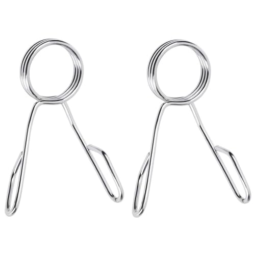 Barbell Spring Collars Dumbbell Clamps Lock Clips Gym Olympic Barbell Circlips Buckles 2 Inches Metal Weight Lifting Accessory 2 Pack