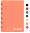 Fitness Logbook (Peach) - A5 Undated Workout Journal For Men & Women - Plastic Cover & Thick Paper - Planner Log Book To Track Weight Loss, Muscle Gain, Gym Exercise, Bodybuilding Progress - style: Peach Plastic