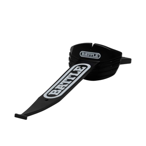 Battle Speed XL Football Mouthguard with Connected Thick Strap, Advanced Composite, No Boil, for Braces, Maximum Breathability, Youth and Adult (Black) - color: Black