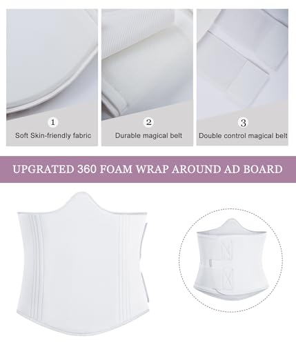 YERKOAD 360 Lipo Foam Ab Board Post Surgery Liposuction Abdominal Compression Boards Belly Wrap Lipo Recovery Waist Cincher - color: White
