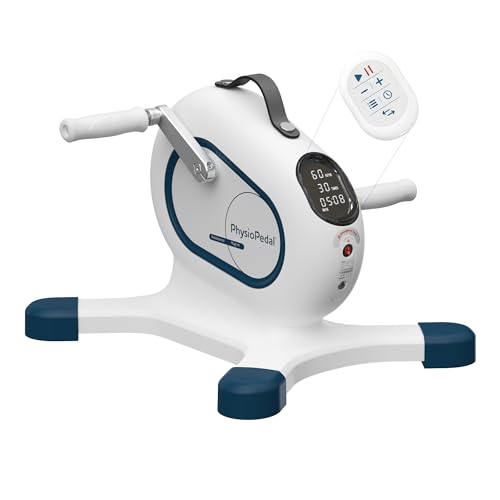 Nobol PhysioPedal® Motorized Under Desk Exercise Bike for Seniors & Adults – Electric Pedal Exerciser with Remote, Adjustable Speeds & Resistance, LED Display, Portable Seated Leg & Arm Pedaler