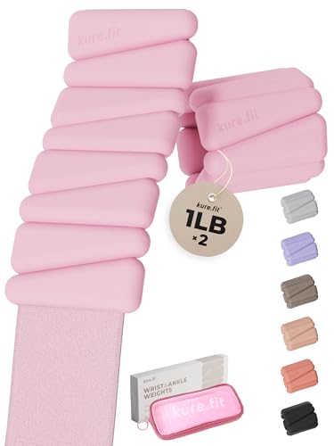 Pilates Weight | Wrist & Ankle Weights for Women | Weighted Bangles | 1LB/ 2LB Each (Set of 2) - color: Pink, size: 1 LB