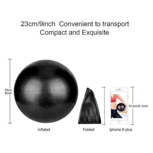 AOAVE 2 Pack Pilates Balls, Mini Yoga Exercise Balls, 9 Inch Small Activity Ball for Pilates, Yoga, Core Training and Physical Therapy, Improves Balance - color: Black