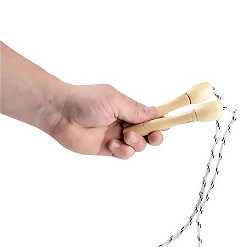 The Dreidel Company Durable Jump Ropes for Kids (2-Pack), Nylon with Wooden Handles, indoor & Outdoor Skipping Activity, Party Favors, 7' Ft. (84" inches) - size: 2-Pack
