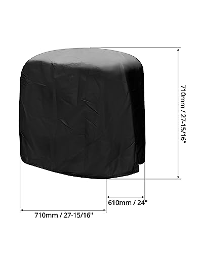 QWORK Dustproof Miter Saw Cover, 2 Pack Waterproof Covers, 210D Oxford Cloth with Bottom Drawcord Fits Most Miter Saws, Planers, Machine Tools, Black