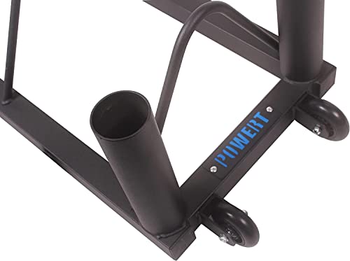 Barbell Plate Rack |Horizontal Olympic Bar Storage Rack |Weight Plates Holder with Handle and Wheels-800 lbs Capacity