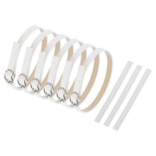 uxcell Replacement Ankle Strap for Heels Detachable Shoe Straps PU Leather Shoe Band - color: Piano White