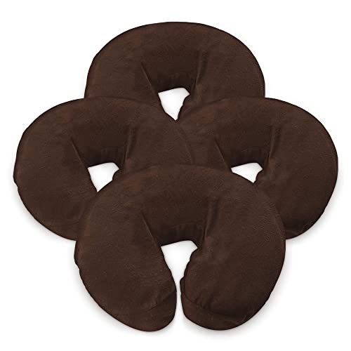 London Linens Premium Extra Thick 100% Cotton Flannel Massage Face Cradle Cover, Includes 4pcs (4, Mocha) - color: Mocha, size: 4
