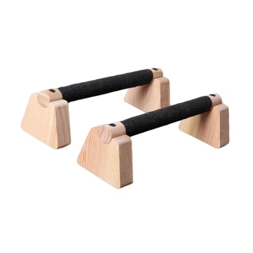Qianly 2 Pieces Push Up Bar Wooden Parallettes Bar for Men Women Portable Sturdy Structure Push Up Stand for Exercise Floor Workout, 30CM