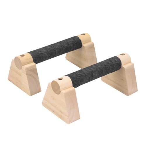 Pushup Bars, Wooden Push-up Stand, Non-Slip Parallettes Bars with Ergonomic Sturdy Structure for Home Fitness Training,Floor Workout