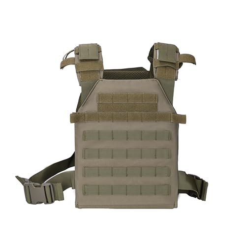 Greencity Weight Vest Adjustable Strength and Endurance Training, Tactical Vest Quick Release with Molle System, Fitness Workouts, Running - color: Green