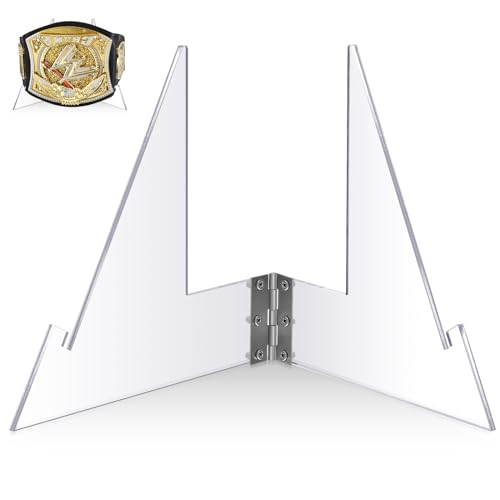 RattanView Acrylic Championship Belt Display Stand, High Flexibility Wrestling Champion Belt Rack for Heavy Duty Wrestling and Football Trophies for Sport Football Boxing and So on