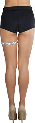 ToBeInStyle Women's Leg Wraps Ravewear Dancewear Elastic Straps Party Garter Music Festivals Costume Accessory Thigh High - color: Leg Garter - Silver, size: One Size
