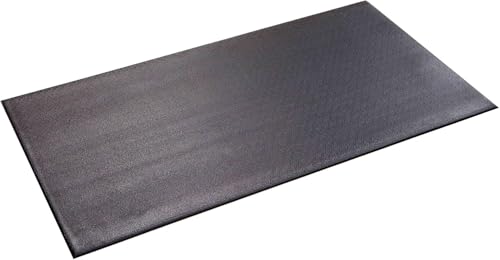 SuperMats Heavy Duty Equipment Non-Slip Mat 20GS | 24" × 46" – Fits indoor cycles, spin bikes, upright bikes, stationary bikes, steppers, and mini ellipticals. - color: Black