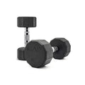 CAP Rubber Coated Dumbbell Weights, Free Weights for Home Gym Strength Training, Anti-Roll Hex Dumbbells with Black, Chrome & Comfort Grip Handles, Pairs & Sets - size: 12 lb - Pair, style: 12-Sided - Chrome Handle