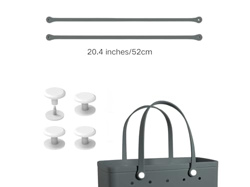 Replacement Straps for S/M Rubber Beach Bag, Replacement Handles with 4 Snaps, EVA Bag Strap Replacement - color: Gray