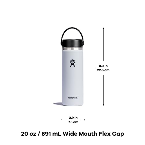 Hydro Flask Water Bottle - Insulated Stainless Steel - Wide Mouth Flex Lid, Non Spill, Leakproof and Refillable in 20 Oz Agave - color: AGAVE, style: 20 Oz