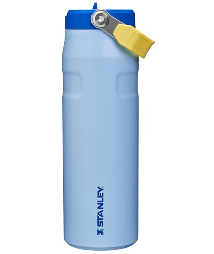 STANLEY IceFlow Flip Straw 2.0 Water Bottle 24 oz | Built-In Straw with Larger Opening | Lightweight and Leak Resistant | Insulated Stainless Steel | BPA-Free | Cornflower Admiral Blue - color: Cornflower Admiral Blue, size: 24 Ounces