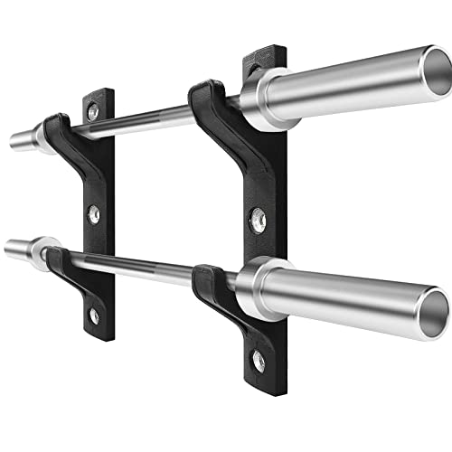 Luwint Wall Mounted Horizontal Barbell Holder, 1 Bar/2 Bars Storage Rack - style: B.2 Bar Holder