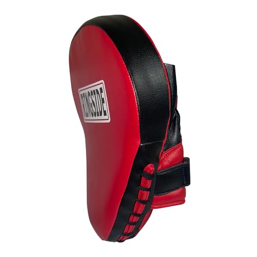 Ringside 10.5” Red Curved Boxing Punch Mitts Pair - Durable Striking Pads for Training and Sparring