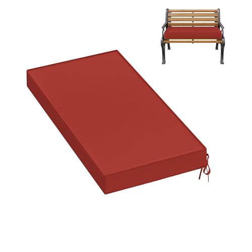 Premium Outdoor Bench Cushions for Patio Furniture 3.5inches Memory Foam Bench Cushion Waterproof Fade Resistant Porch Swing Cushions with Straps 36×18 Inch Terra Red - color: Terra Red, size: 36'' x 18'' x 3.5''