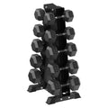 HANDBODE Hex Dumbbell Set with Vertical Storage Rack, 100–550 lb | Non-Slip Handle Design for Secure Grip, Rubber Encased Dumbbells, Hand Weights for Strength Training and Home Gym - style: 350 lb (25, 30, 35, 40, 45 lb) X 2 & Rack