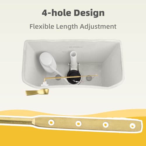 Universal Metal Brushed Gold Toilet Handle Replacement, Brass/Front Mount | Toilet Flush Handle Lever with Adjustable Stainless Steel Chain, Compatible with Kohler, American Standard, TOTO, Mansfield - color: Brushed Gold, style: Front Mount Design