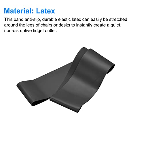 MECCANIXITY Anti Slip Feature Chair Bands, Flexible Seating Elastic Latex Bands for Home Office, Half Fold Length 250mm, Thickness 1mm, Black Pack of 2