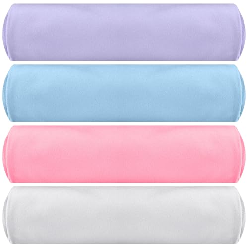 Breling 4 Pack 72" x 24" Hot Yoga Towel Non Slip Microfiber Mat Towel Sweat Absorbent Soft Pilates Mat Essentials for Hot Yoga Pilates Exercise(Purple, Pink, Blue, White) - color: Purple, Pink, Blue, White
