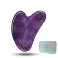 Gua Sha, Gua Sha Facial Tools, Guasha Tool for Face Tighten Skin, Gua Sha Massage Beauty Tool for Body Eyes Neck Massager with Travel Box - color: Purple