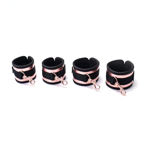 3 in 1 Heavy Duty Stainless Steel Expandable Spreader Bar with 4pcs PU Rose-Gold Adjustable Straps,Workout Bar for Home Gym Training Bar,Portable Detachable Pilates Kit - style: Black+Black-gold PU Kit