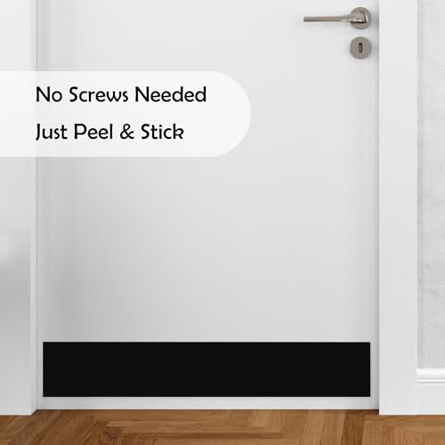 Rubber Bond Kick Plates (2 Pack) 6" x 33" - Effortless Peel & Stick - Prevents Dents & Scratches - Self-Adhesive & Universal Fit (Black) - color: Black, size: Kick Plate - 2 Pack - 6"x34"